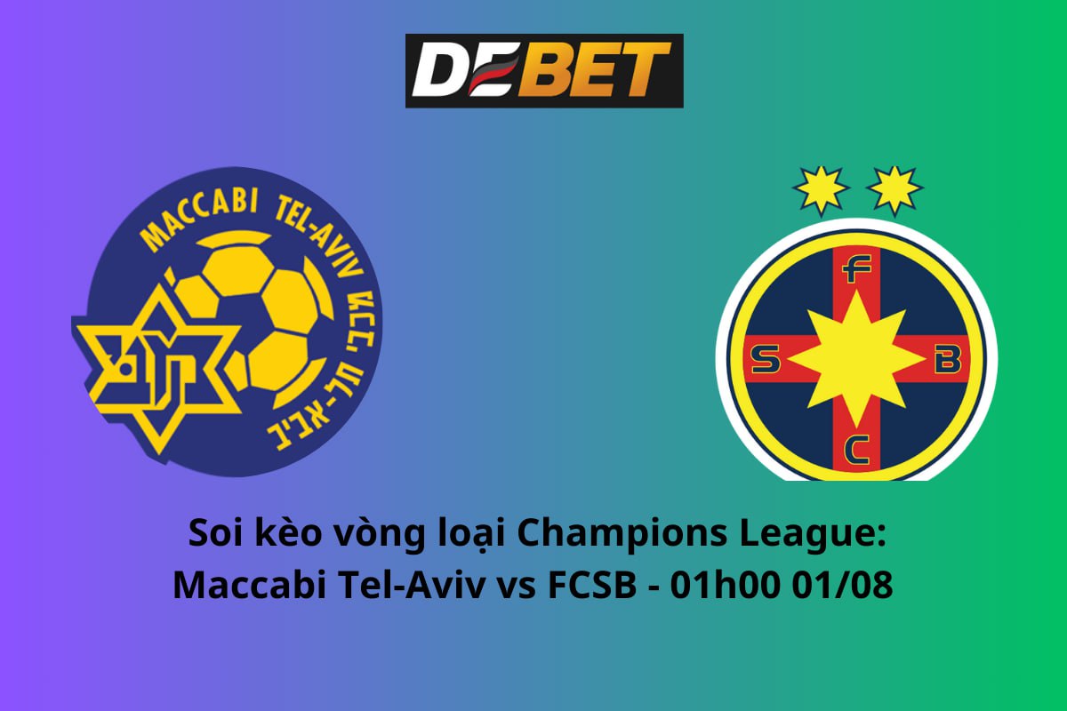 Soi kèo Maccabi Tel Aviv vs FCSB 01h00 ngày 01/08/2024 – Vòng loại Champions League